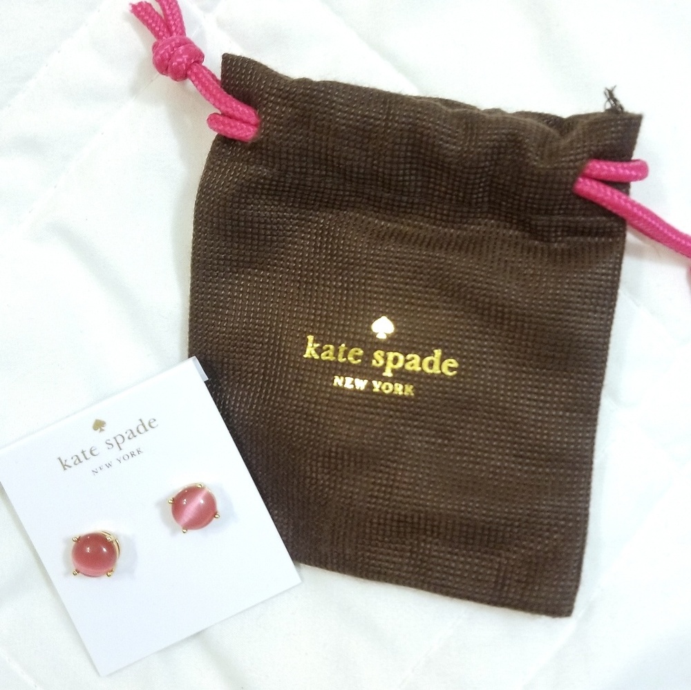 Pink Kate Spade button earings